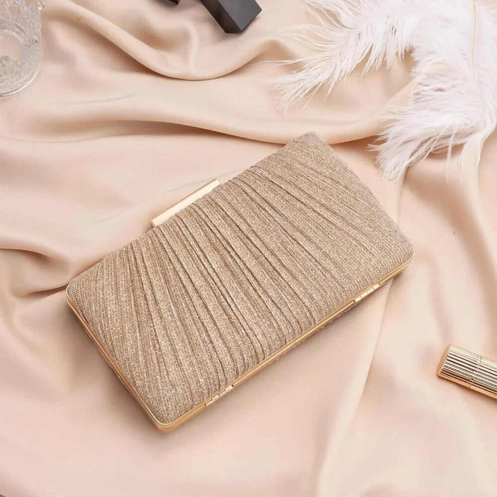 Evening Clutch Purse Vegan Leather Small Crossbody Bag for Weddings